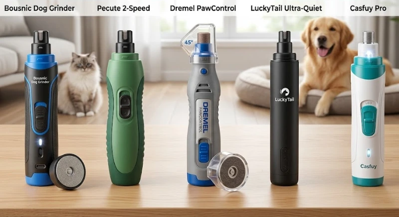 Varias limas de uñas eléctricas para mascotas